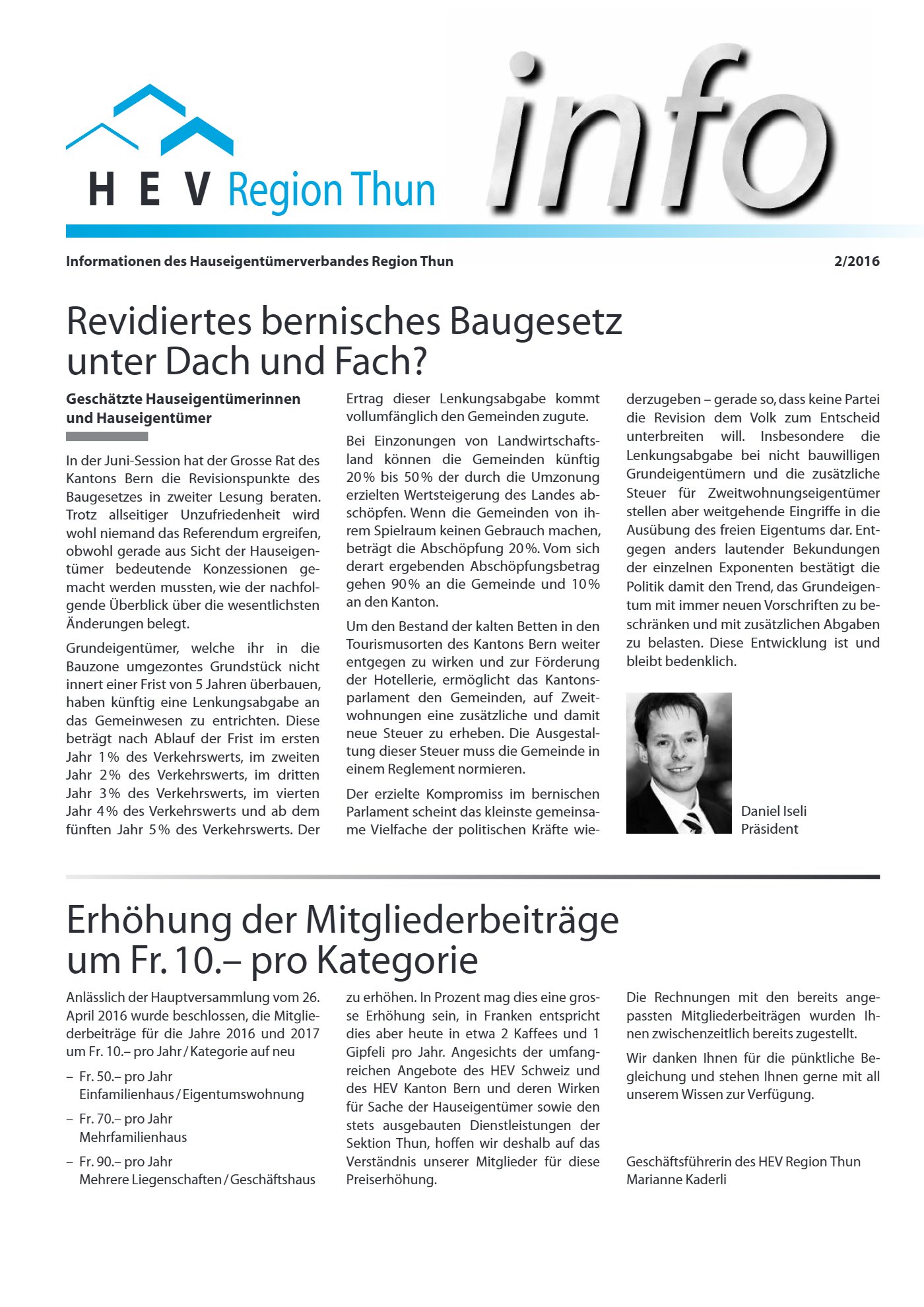Titelseite HEV info 2 | 2016