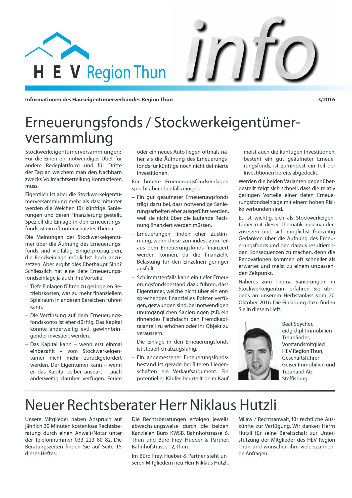 Titelseite HEV info 3 | 2016