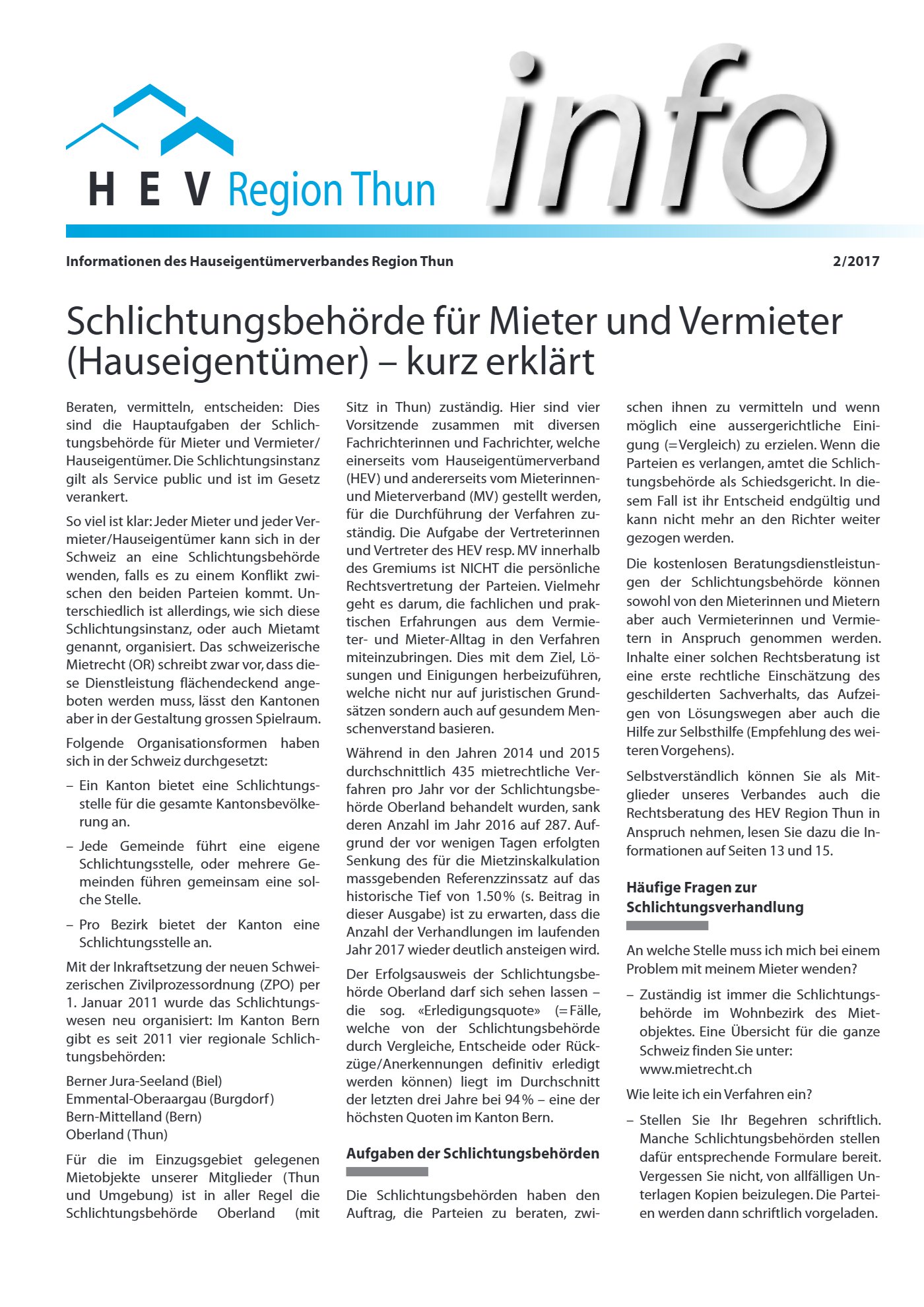 Titelseite HEV info 2 | 2017
