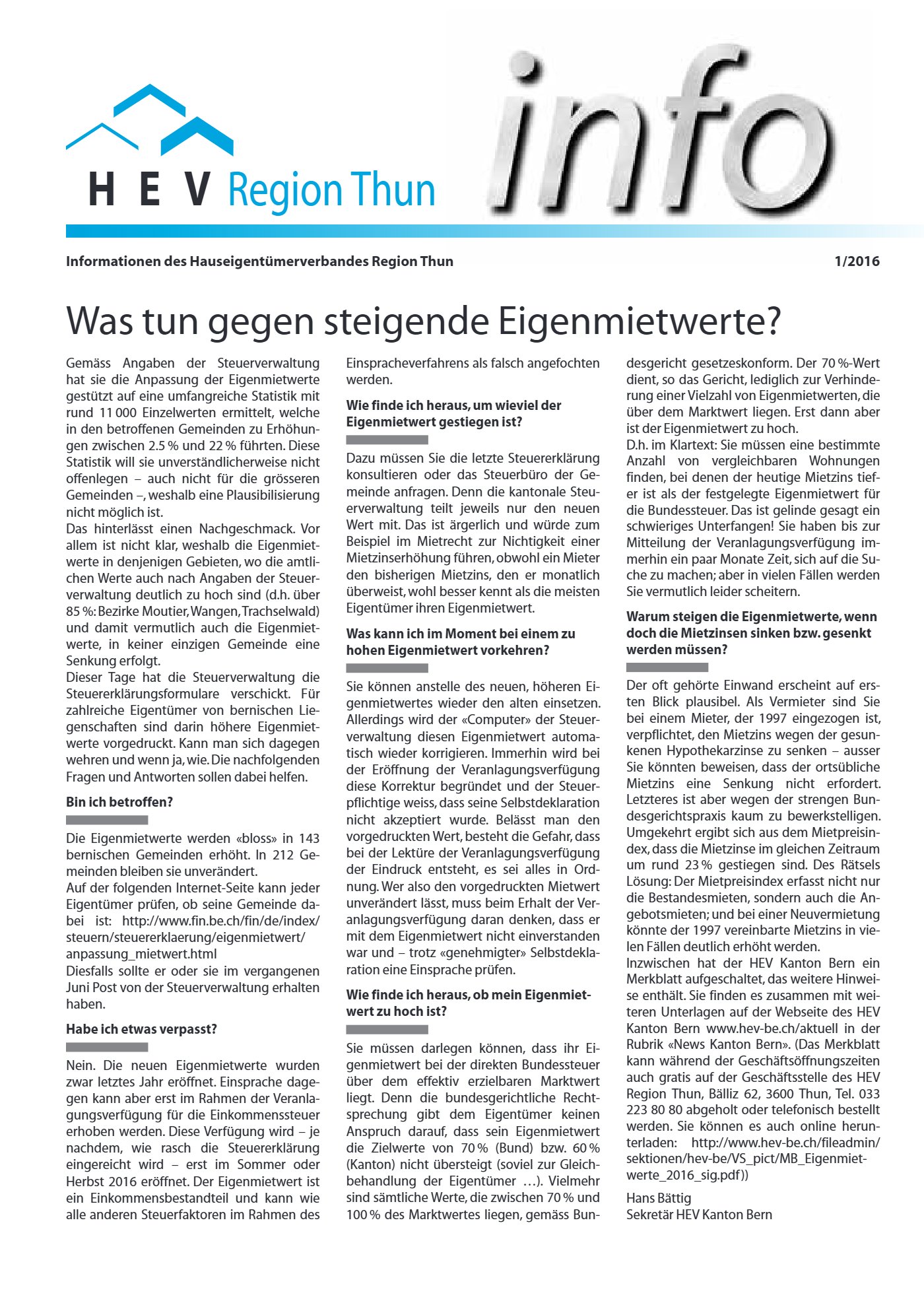 Titelseite HEV info 1 I 2016